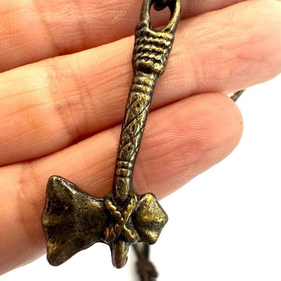 Tomahawk ax pendant necklace on cord - Picture 6 of 9